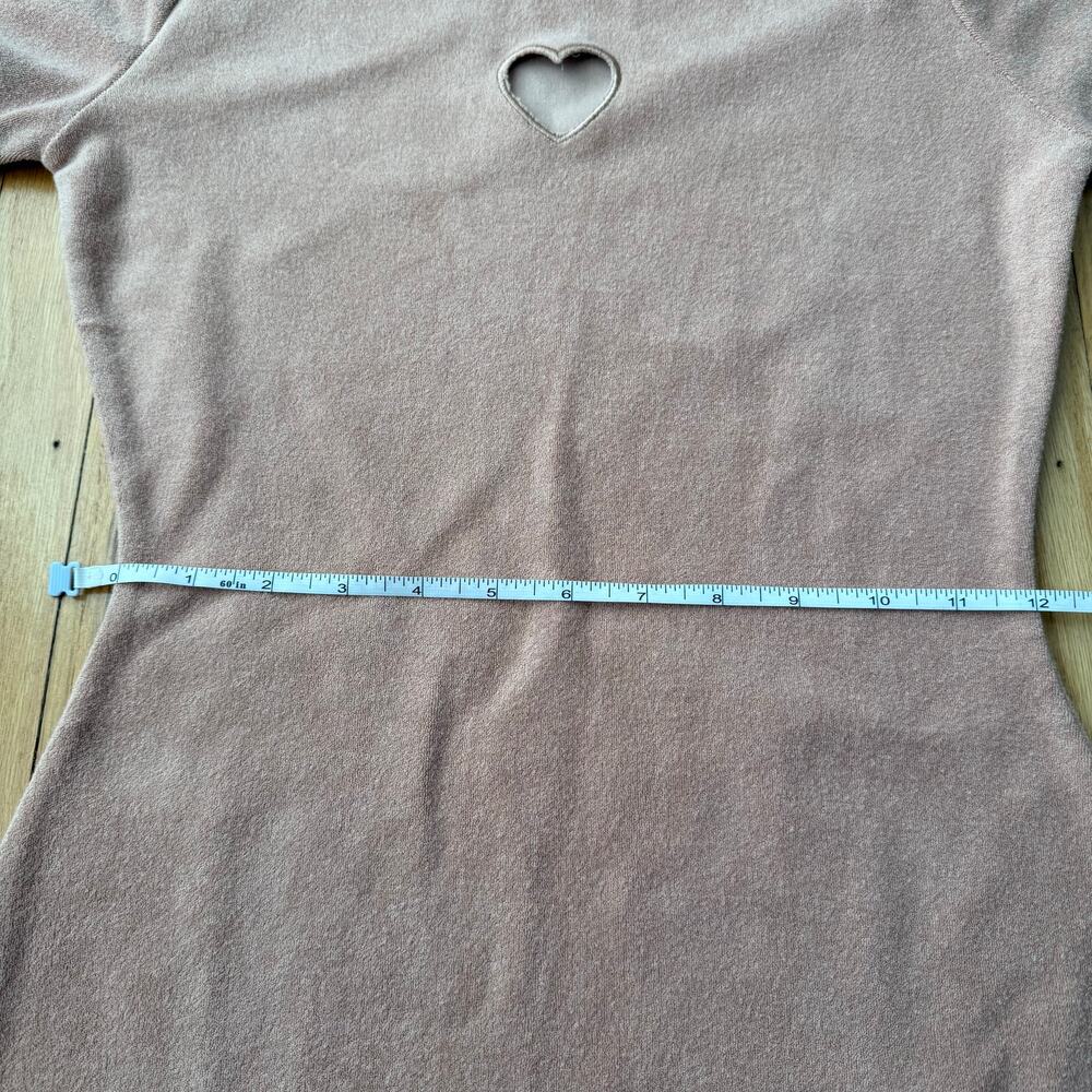 Saski Pink Blush Sweetheart Cut Out Terry Cloth Mini Dress Size XS NWOT - Picture 10 of 12